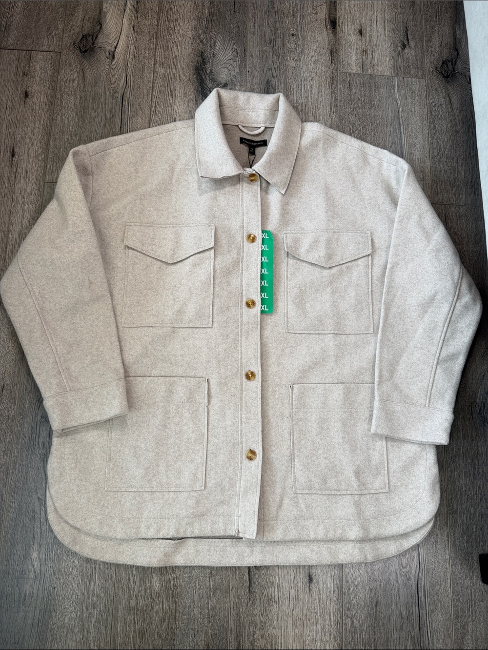 Banana Republic Cream Utility Jacket with Gold Buttons